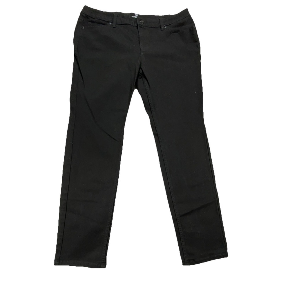 LIz Claiborne Jeans Womens 12P Black Stretch Streetwear City‎ Fit Skinny Leg